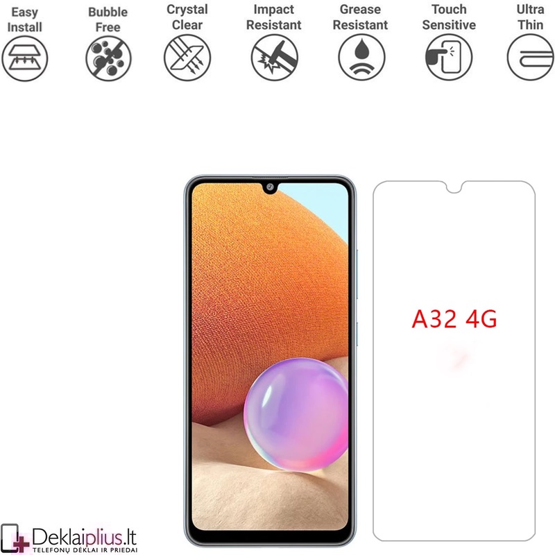Ekrano grūdintas stiklas (telefonui Samsung A32) Ekrano grūdintas stiklas (telefonui Samsung A32)